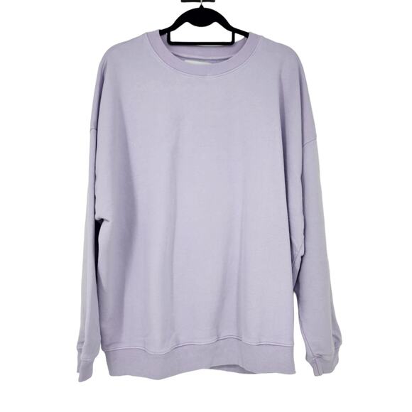 Sixthreeseven The Oversized Pullover Crewneck Sweatshirt in Lavender Size XS - Picture 2 of 5